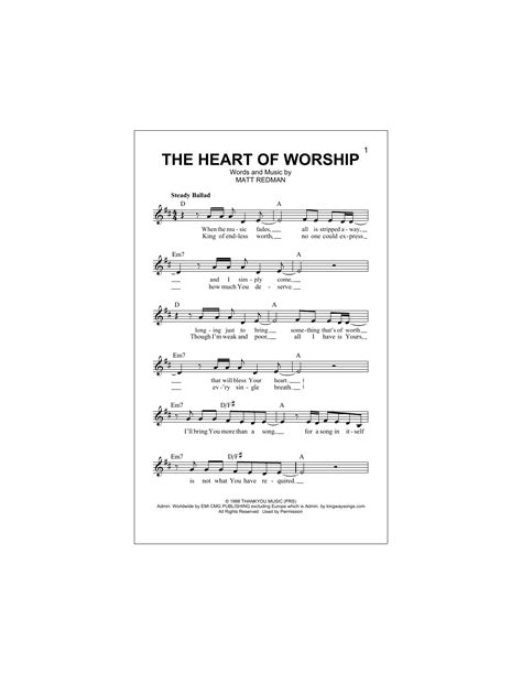 Guitar Chords For Heart Of Worship