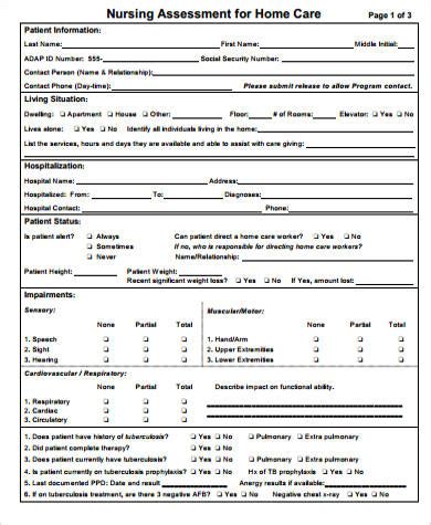 FREE 10+ Physical Assessment Form Samples in MS Word | PDF