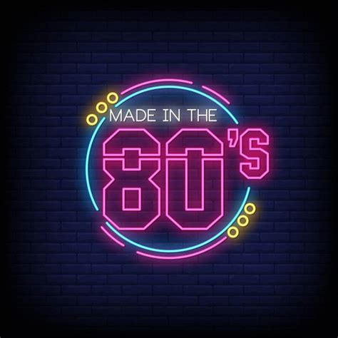 Premium Vector | Back to 80's neon signs style text | Neon signs, Vintage neon signs, Neon words