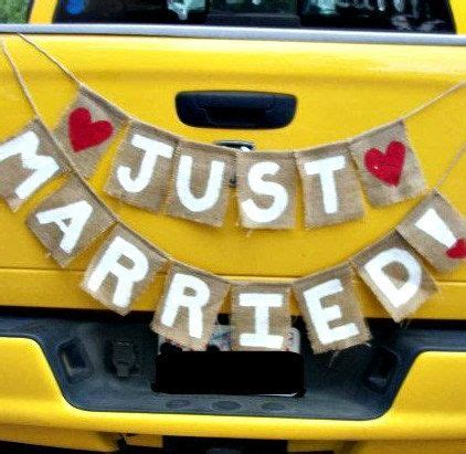 Just Married burlap bunting sign rustic by RedHeartCreations, $32.50 (With images) | Burlap ...