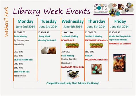 Wetherill Park College Library: Join us for Library Week Monday 2nd– Friday 6th June