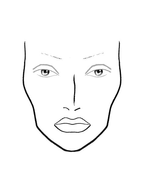 Blank Makeup Face Chart Template Sketch Coloring Page - vrogue.co