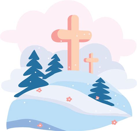 Hand Drawn christmas cross in flat style 26705204 Vector Art at Vecteezy