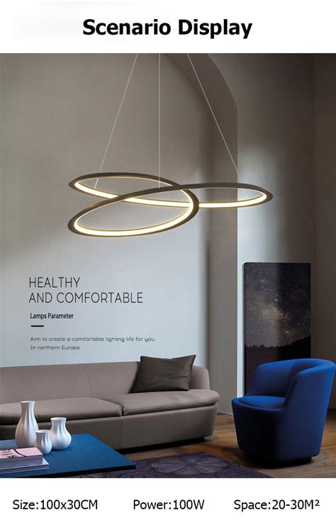 Nordic design LED ceiling light chandelier Office lamp living room ...