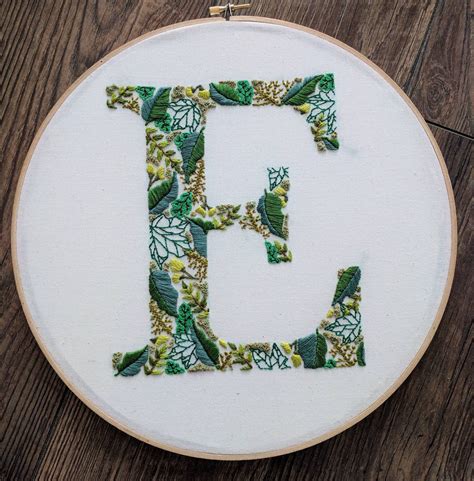 Hand embroidered letter. Monogram letter. Hoop art. | Etsy