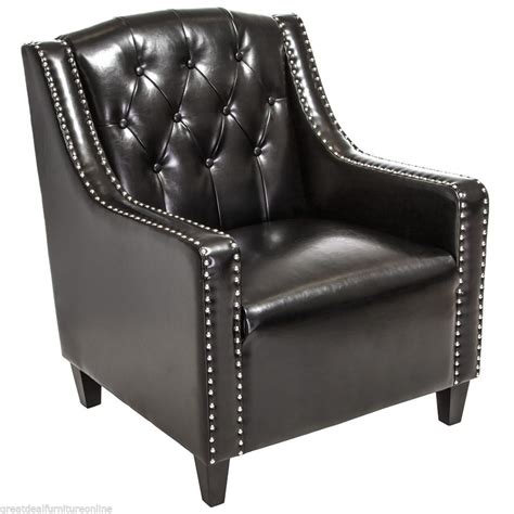 Black Leather And Wood Accent Chair | ultimate-fushion