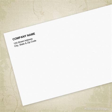 No. 10 Standard Envelope Printable (editable) | Moderntype Designs