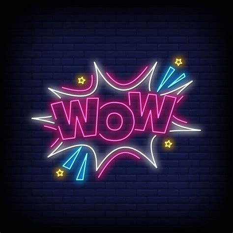 Premium Vector | Wow neon signs style template | Neon signs, Neon signs quotes, Neon sign art