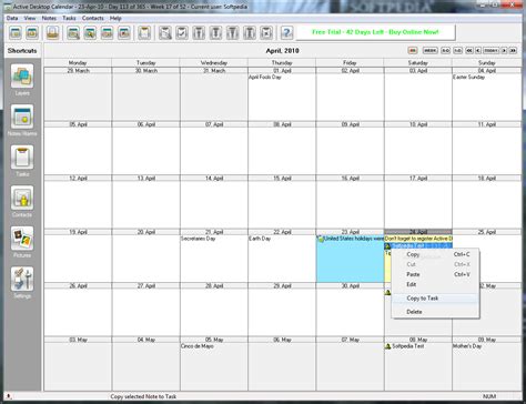 Active Desktop Calendar 7.96 Build 111123 - Download, Review, Screenshots