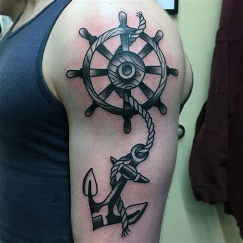 70 Ship Wheel Tattoo Designs For Men - A Meaningful Voyage