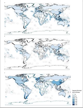 Global estimation of areas with suitable environmental conditions for mariculture species