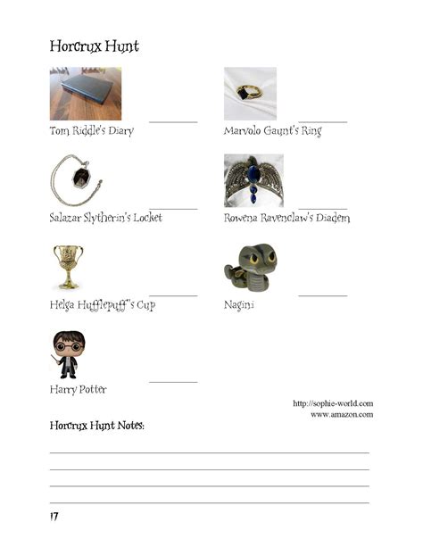 Harry Potter - Student Activity Book (Scavenger - Horcrux Hunt) | Harry ...