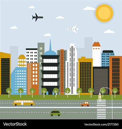 Big city life Royalty Free Vector Image - VectorStock