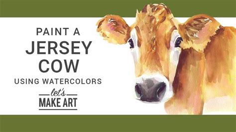 a painting of a cow with the words paint a jersey cow using watercolors ...