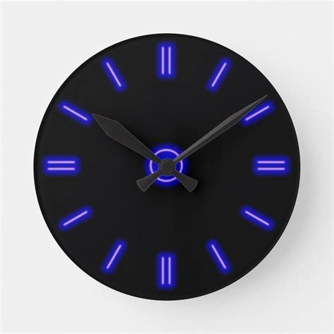 Blue Neon Clock | Zazzle | Neon clock, Wall clock design, Personalized wall clock