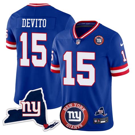 Men’s New York Giants Limited Jersey – New York State Map Patch ...