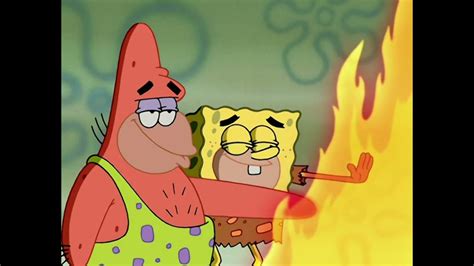 SpongeGar and Patar Enjoying Bonfire Burning Their Flesh for 10 Hours - YouTube