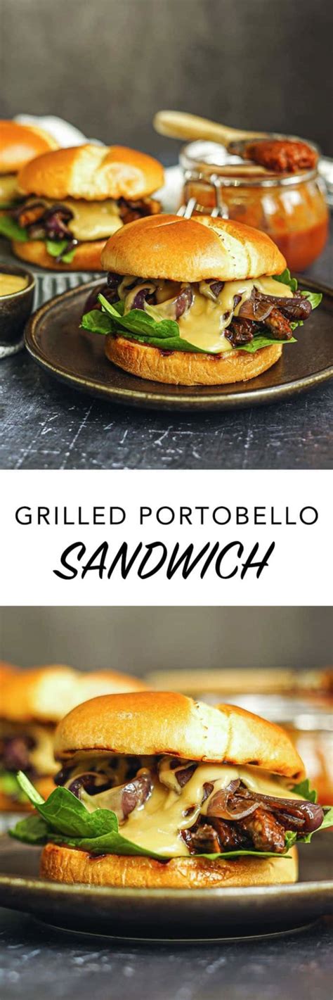 Grilled Portobello Mushroom Sandwich - The Edgy Veg