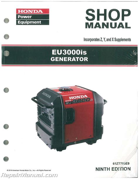 Honda EU3000IS Generator Shop Manual