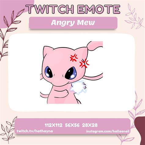 Mew Twitch Emote Angry, Discord Emote - Etsy