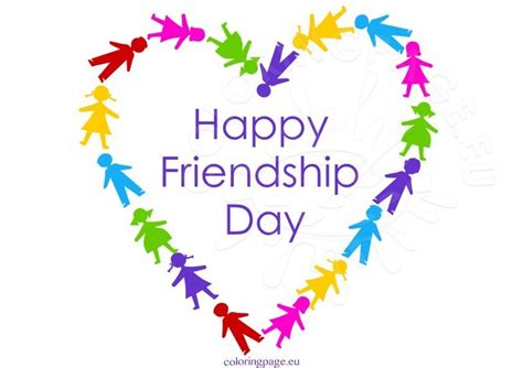 Happy Friendship Day card – Coloring Page