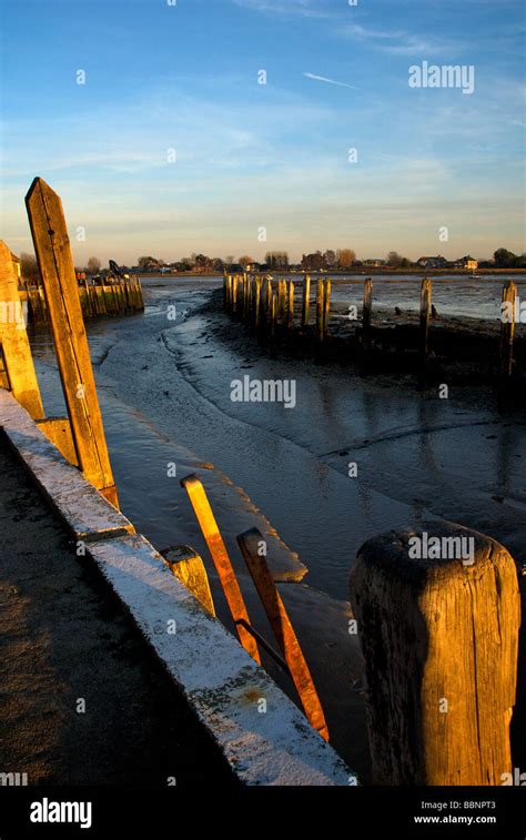 Bosham Chichester Harbour Wall Estuary at Sunset with Tide Out Stock ...