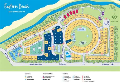 NRMA Eastern Beach Holiday Park, Lakes Entrance Park map | Escape to ...