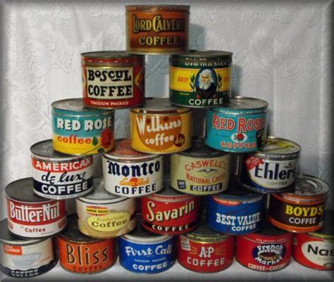 \coffee can collection | Vintage tins, Vintage packaging, Vintage tin