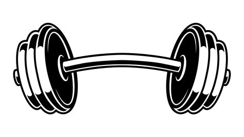 Black and white illustration of a dumbbell 539724 Vector Art at Vecteezy