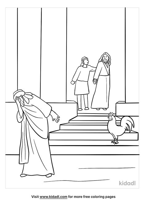 Free Peter Denies Jesus Coloring Page | Coloring Page Printables | Kidadl