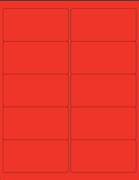 Kenco® Fluorescent Red Address Labels (4" × 2")