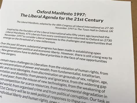 Oxford Manifesto 1997: The Liberal Agenda for the 21st Century - Liberal InternationalLiberal ...