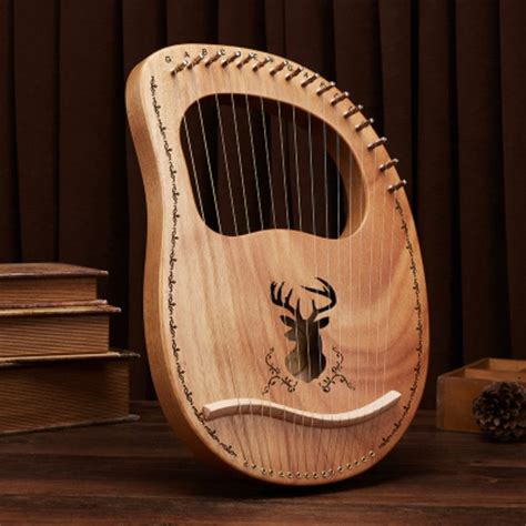 Classy 16-String Lyre Harp with Metal Strings, Tuning Wrench, Spared S – GizModern