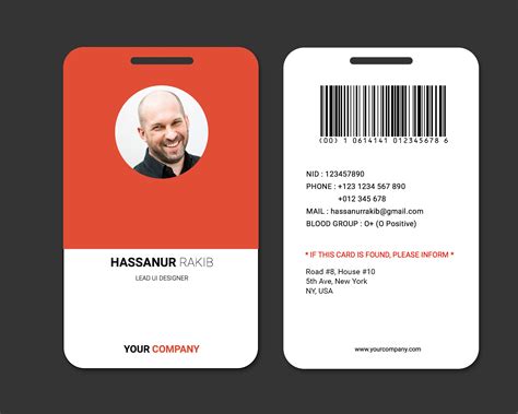 Corporate office badge for employee. | Employees card, Employee id card, Business cards creative