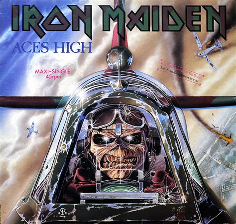 IRON MAIDEN Aces High Europe 12" Maxi Vinyl Album Cover Gallery & Information #vinylrecords