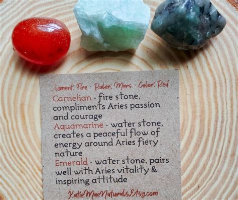 Aries Gemstone Set Aries Crystal Set Zodiac Gift for Aries | Etsy