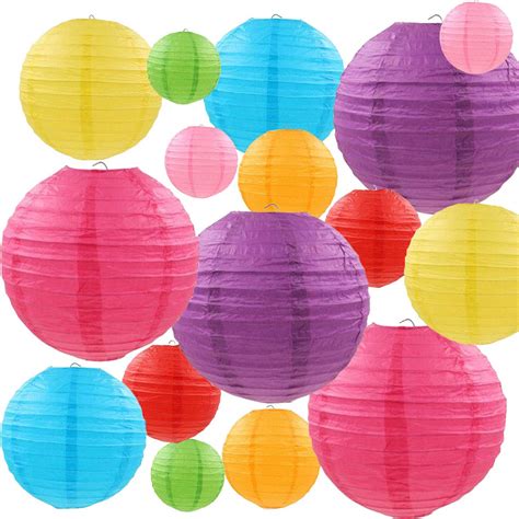 Buy LURICO 16 Pcs Colorful Paper Lanterns (Multicolor,Size of 4”, 6”, 8”, 10”) - Chinese ...