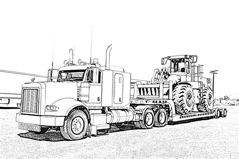 Semi Truck Coloring Page