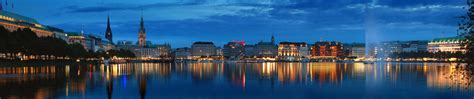 Panorama of the Hamburg Skyline at Night image - Free stock photo ...