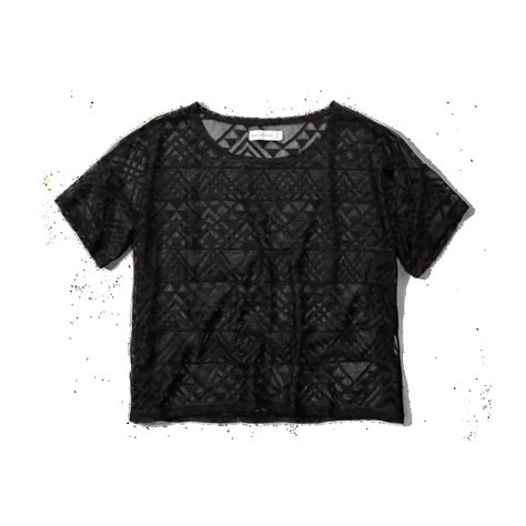 Womens Boxy Sheer Lace Tee | Womens Clearance | Abercrombie.com