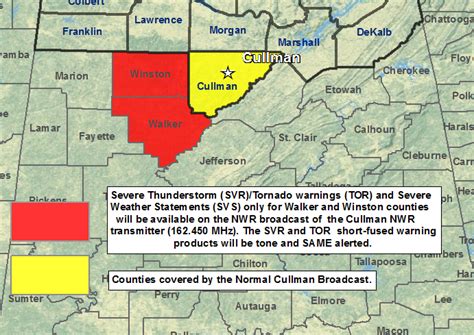 Cullman, AL: NOAA Weather Radio Coverage