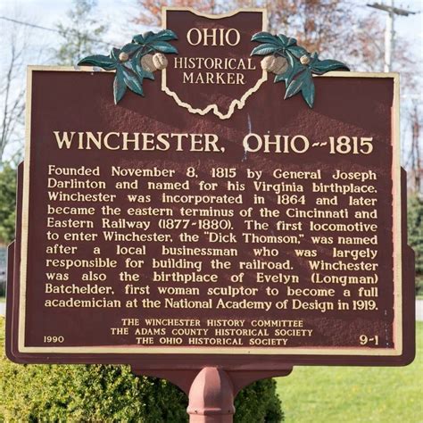 Winchester, Ohio – 1815 / Morgan’s Raid – 1863 Historical Marker