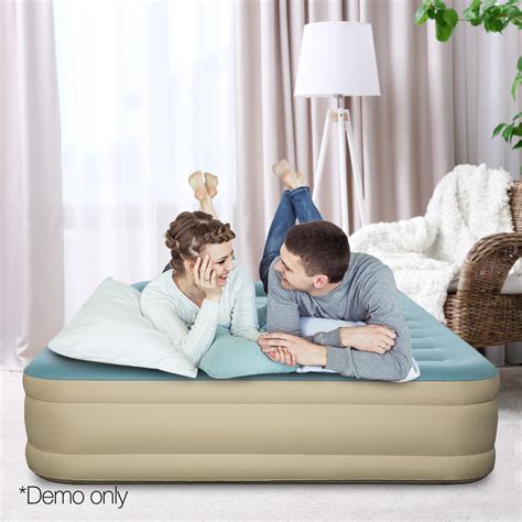 Bestway Queen Size Inflatable Air Mattress - Light Blue & Beige