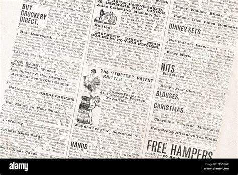 Old example of classified ads hi-res stock photography and images - Alamy