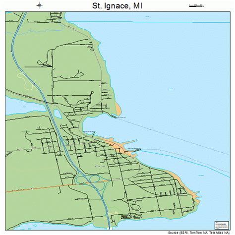 St. Ignace Michigan Street Map 2670840