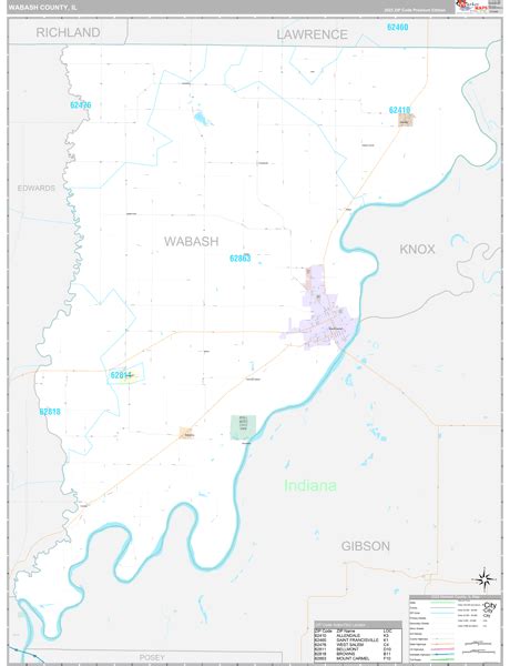 Wabash County, IL Wall Map Premium Style by MarketMAPS - MapSales