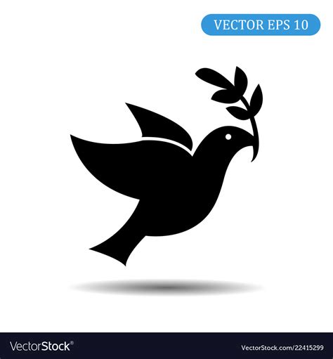 Symbol of peace bird icon ep Royalty Free Vector Image