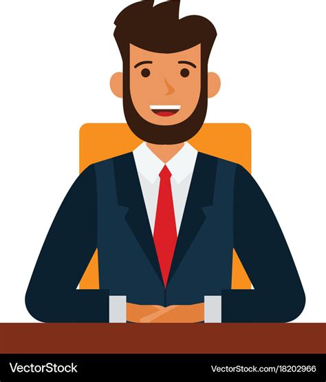 Chairman of the board cartoon flat Royalty Free Vector Image