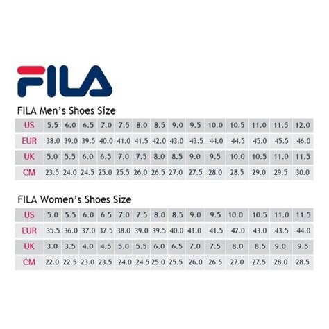 fila womens shorts size chart