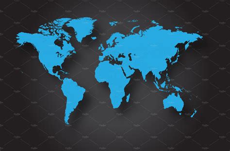 World map vector blue | Custom-Designed Web Elements ~ Creative Market